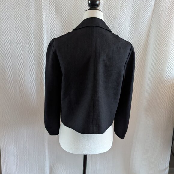 Banana Republic Cotton Wool Blend Cropped Blazer Snap Buttons Size 6 Classic - Picture 4 of 14
